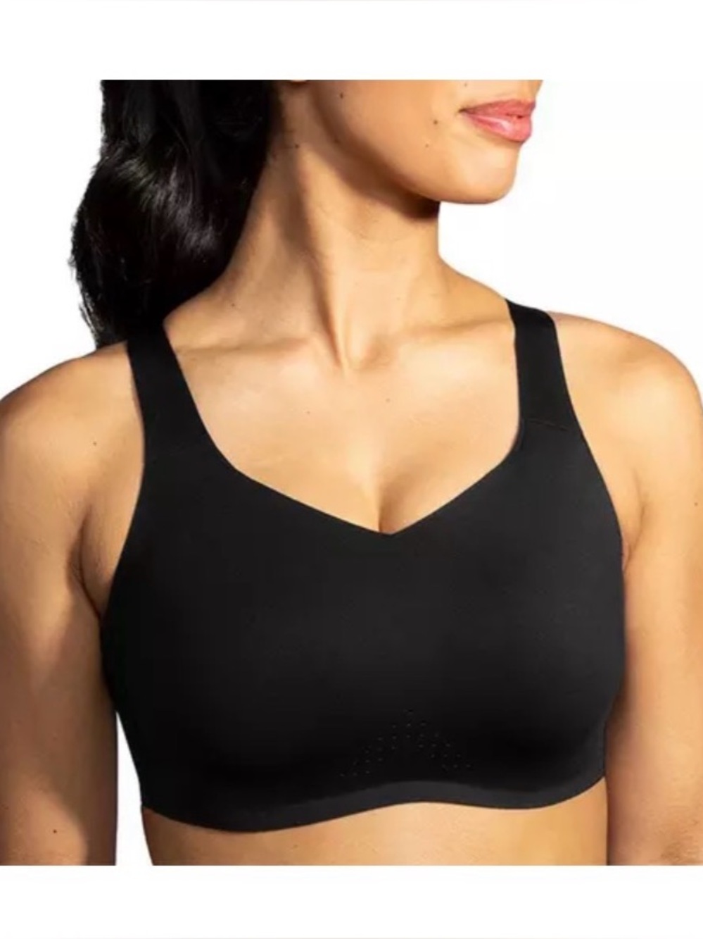 Brooks Dare Underwire Sports Bra 34D Large 
Compression Black Seamless Cross